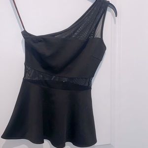 Sexy Black Mesh Shoulder Shirt